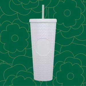 Starbucks White/Lavander Studded Tumbler